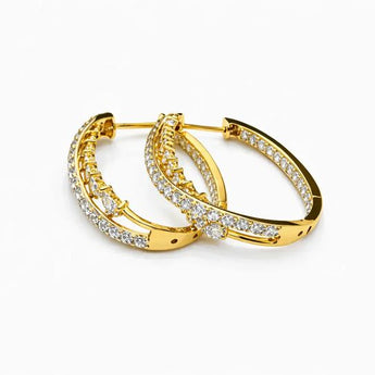 Elegant Pear-Cut Diamond Twisted Hoop Earrings