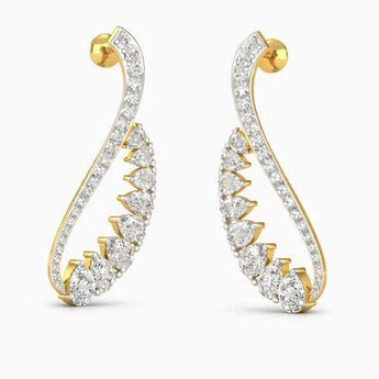 vana Jewel Designer Pear-Cut Diamond Teardrop Earrings