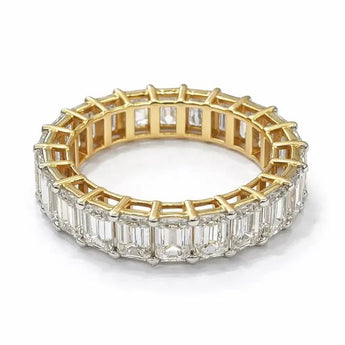 6.09 Carat Emerald Cut Diamond Gold Statement Band