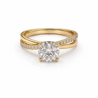 2.11 Carat Round Brilliant Diamond Engagement Ring in 14K Rose Gold