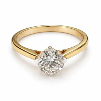 Premium Yellow Gold Ring featuring 1.47 Carat Round Diamond