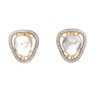 Ivana Jewel Round & Polki Diamond Drop Earrings