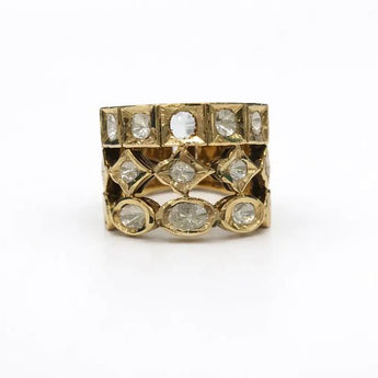 Modern Adjustable Polki Cocktail Ring