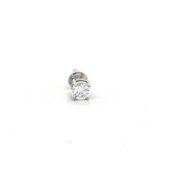 0.55 Carat Round Diamond Solitaire Single Stud Earring in Gold