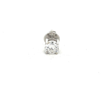 0.55 Carat Round Diamond Solitaire Single Stud Earring in Gold