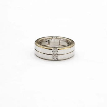 Two-Stone Diamond Ring in Solid 14KT White Gold