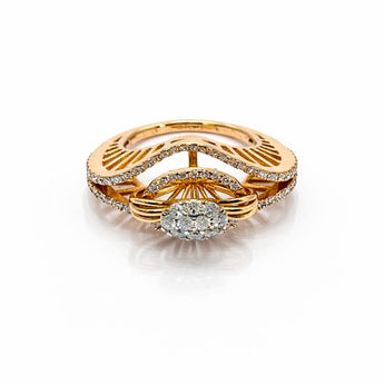 1.17 Carat Diamond Cluster Statement Ring in Rose Gold
