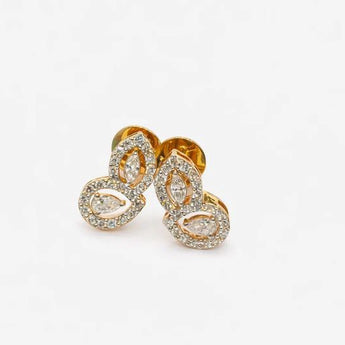 Diamond Teardrop & Marquise Stud Earrings