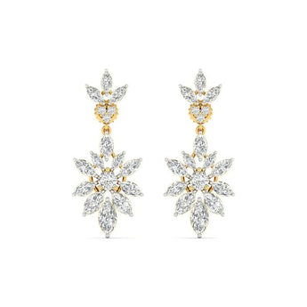  Double Layer Marquise Diamond Cluster Drop Earrings