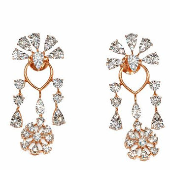 Minimalist Two-Tier Diamond Drop Earrings