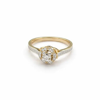 Lab-Grown Diamond Halo Gold Engagement Ring