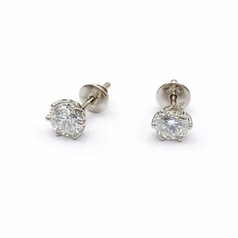 Classic Round Solitaire Diamond Studs