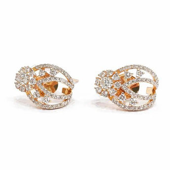 Stunning Floral Cluster Diamond Earrings