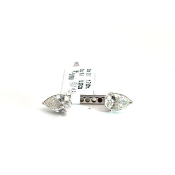 1.78 Carat Pear-Cut Diamond Stud Earrings in 14kt White Gold