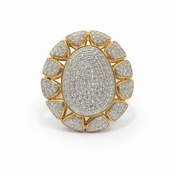 Pave Diamond Cluster Cocktail Ring