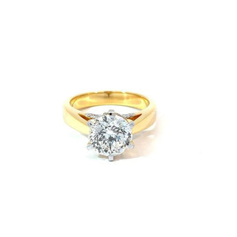 2.958 Carat Luxury Round Cut Diamond Solitaire Engagement Ring