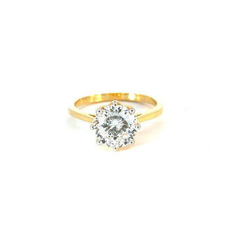 3 Carat Round Cut Diamond Engagement Ring with Six-Prong Setting
