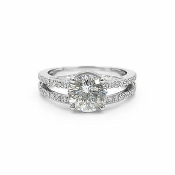 2.07 Carat Round Diamond Solitaire Ring in White Gold