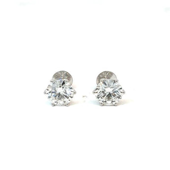 Contemporary Diamond Cluster Open Circle Stud Earrings in Gold