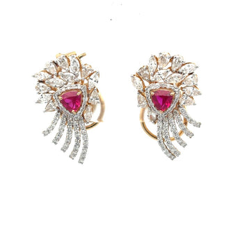 Elegant Colorstone Diamond Statement Earrings