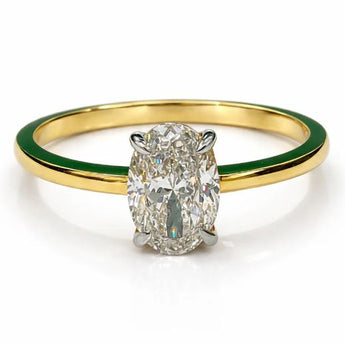 1 Carat Oval Diamond Solitaire Engagement Ring in Yellow Gold