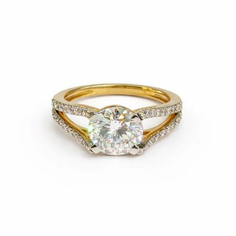 2.43 Carat Round Diamond Solitaire Ring with Split Shank Band