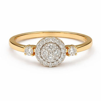 Brilliant Diamond Cluster Solitaire with Side Accents