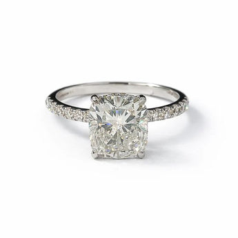 3.0 Carat Cushion Solitaire Diamond Ring