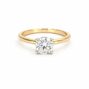 Classic 1.143 Ct Lab-Grown Round Diamond Gold Ring