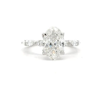 3.273 Carat Lab-Grown Oval Cut Diamond Solitaire Ring