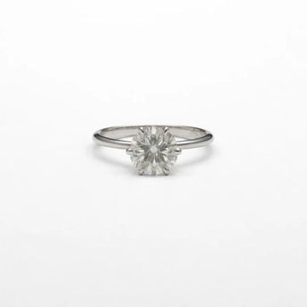 Classic 2.15 Ct Round Diamond Solitaire Ring with Minimal White Gold Band