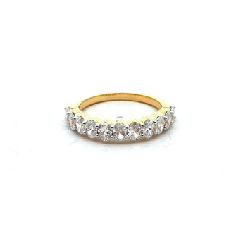 Oval Diamond Half-Eternity Wedding Band