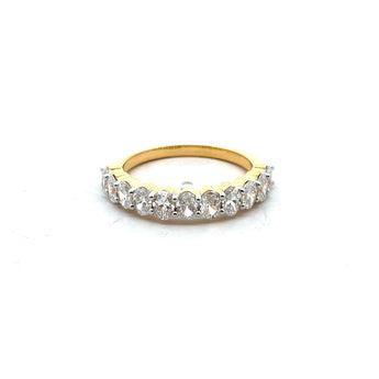 Oval Diamond Half-Eternity Wedding Band