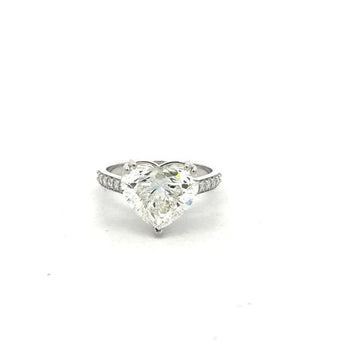 5.020 Carat Heart Shape Diamond Engagement Ring in White Gold