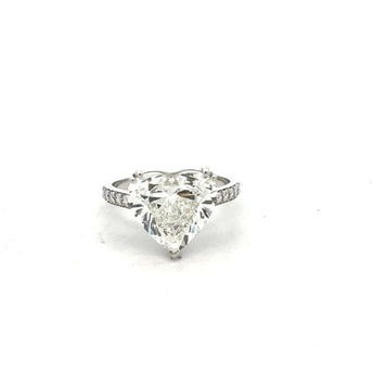 5.020 Carat Heart Shape Diamond Engagement Ring in White Gold