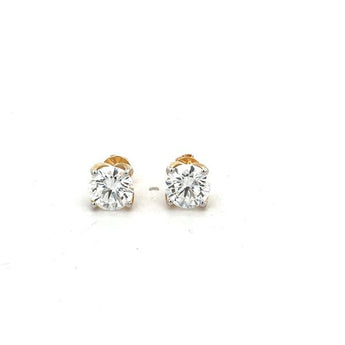 1.0 Carat Each Solitaire Round Diamond Studs