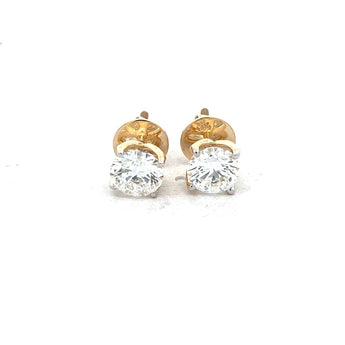 1.0 Carat Each Solitaire Round Diamond Studs