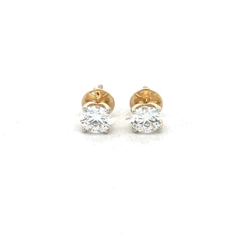 1.0 Carat Each Solitaire Round Diamond Studs