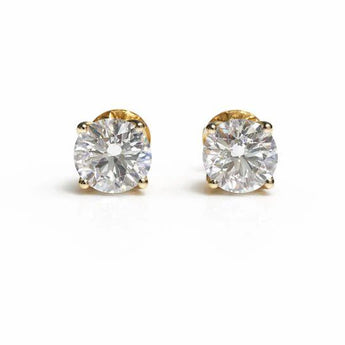 1 Carat Round Brilliant Cut Diamond Studs