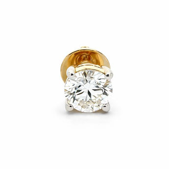 1 Carat Solitaire Round Diamond Studs