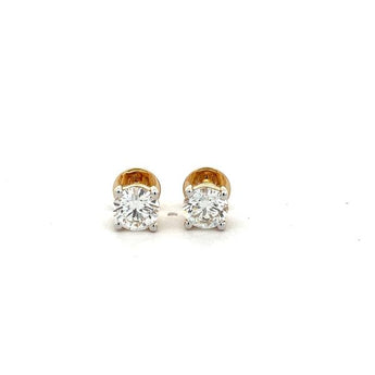 1 Carat Solitaire Round Diamond Studs