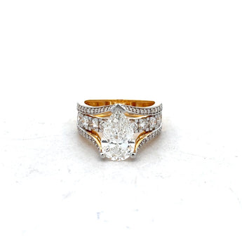 3 Carat Pear Cut Diamond Engagement Ring