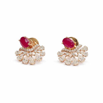 Pear & Round Diamond Dangle Drop Earrings
