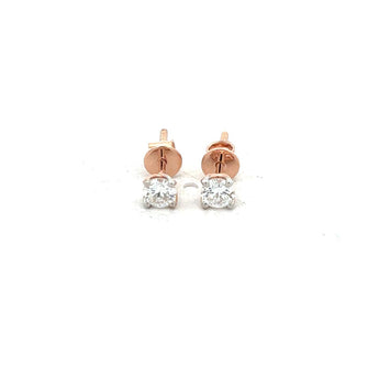 Elegant Rose Gold Solitaire Diamond Stud