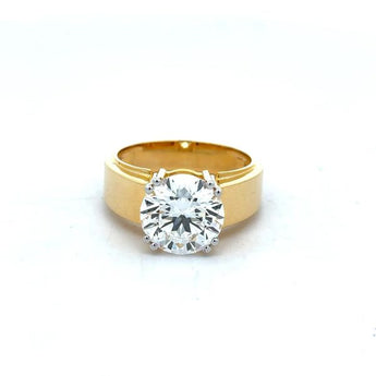 Classic Men’s 5.55 Ct Solitaire Diamond Ring – Solid Gold Statement Band