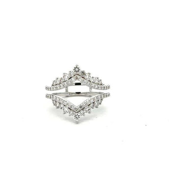 1.154 Carat Diamond Crown Style Guard Ring in White Gold