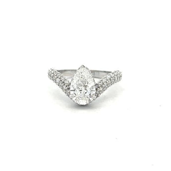 2 Carat Pear Shaped Diamond Engagement Ring