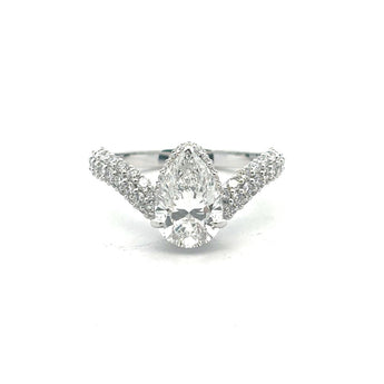 2 Carat Pear Shaped Diamond Engagement Ring
