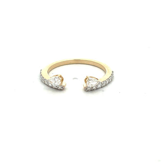 Pear Diamond Toi et Moi Open Band Ring