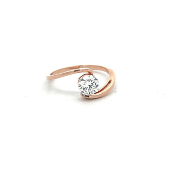 Minimalist Rose Gold Solitaire Diamond Ring for Women